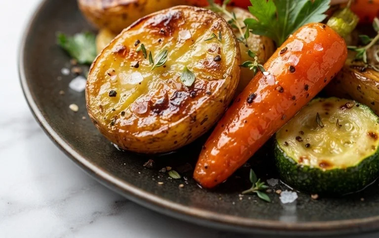 Garlic Herb Roasted Potatoes Carrots and Zucchini