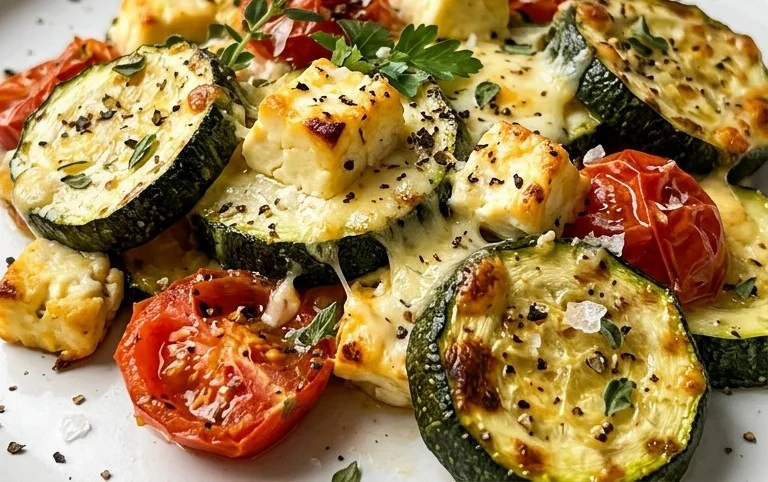 Courgettes feta au four