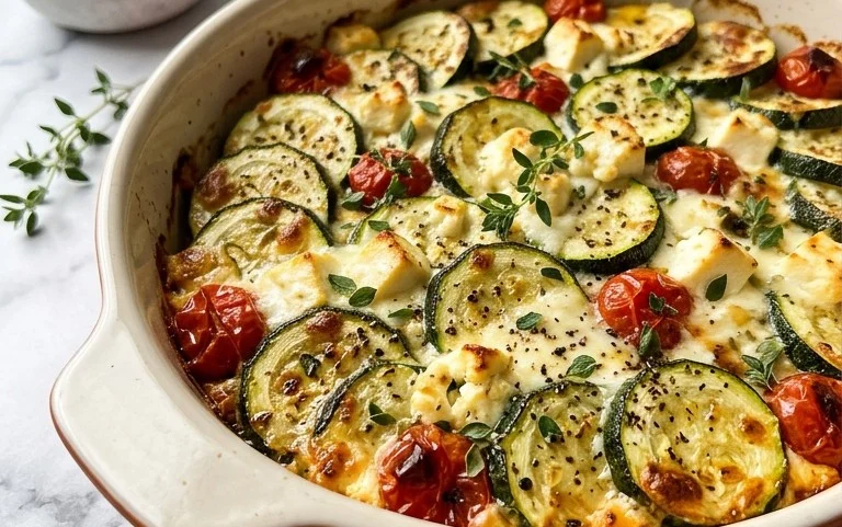 Courgettes feta au four