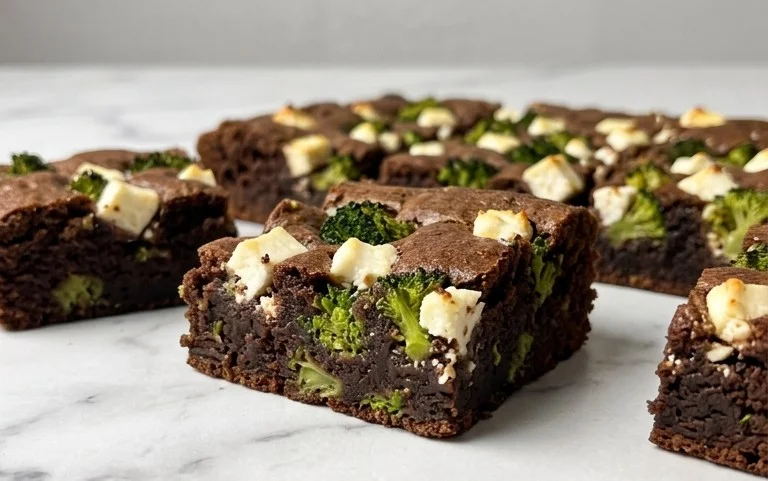 Broccoli and Feta Brownies