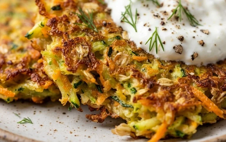 Zucchinipuffer mit Haferflocken und Möhren
