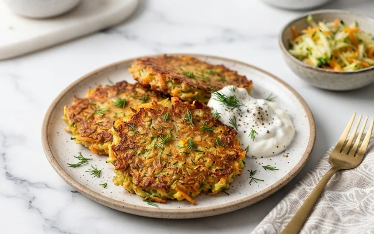 Zucchinipuffer mit Haferflocken und Möhren