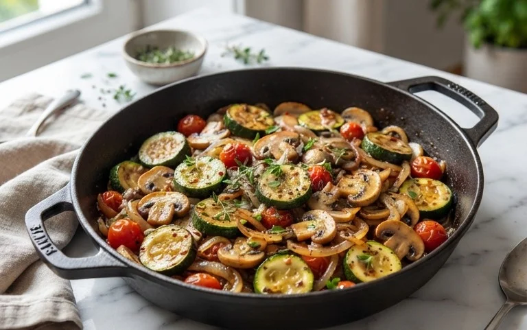 Skillet Zucchini and Mushrooms