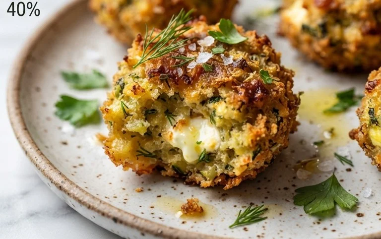 Knusprige Zucchini-Feta-Bällchen aus dem Ofen genießen!