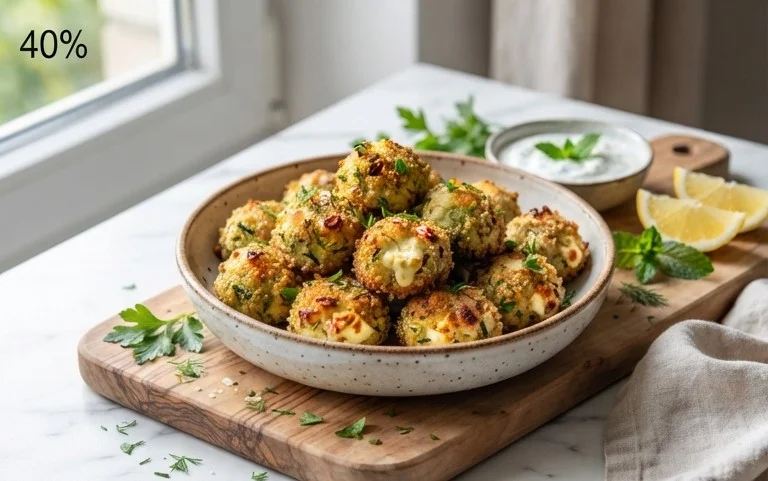 Knusprige Zucchini-Feta-Bällchen aus dem Ofen genießen!