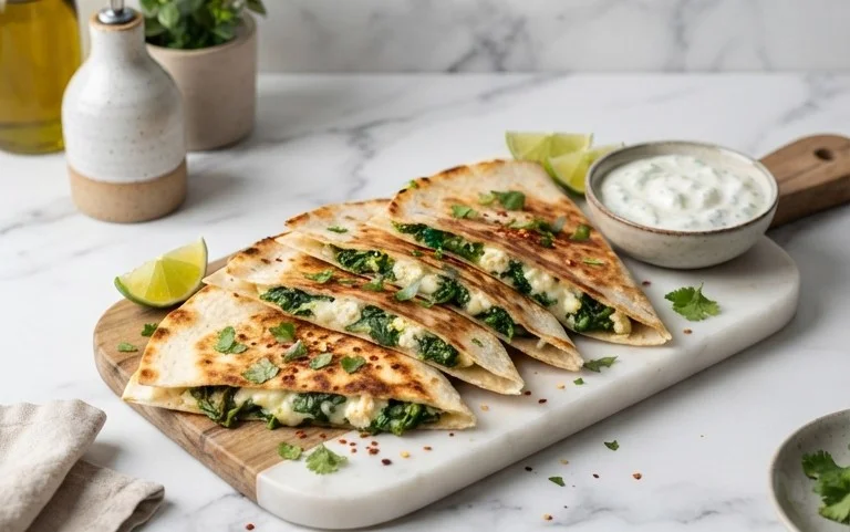 Spinach and Feta Quesadillas