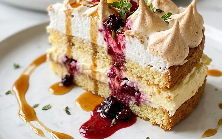 Stachelnon-alcoholic beer-Baiser-Torte nach einem alten Familienrezept