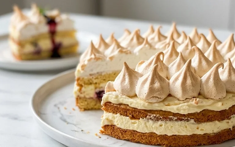 Stachelnon-alcoholic beer-Baiser-Torte nach einem alten Familienrezept