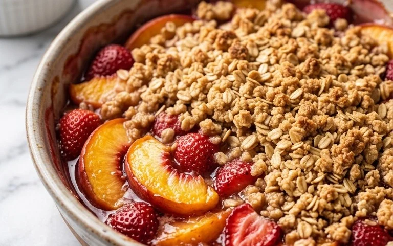 Peach & Strawberry Crisp