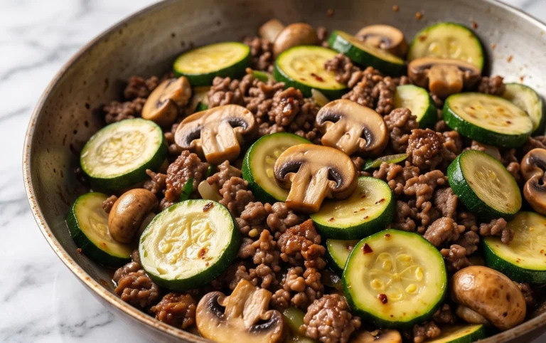 Zucchini-Cbeef hampignonpfanne