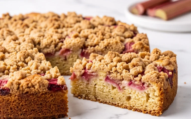 Rhabarberkuchen mit Streusel – Rezept für Eilige