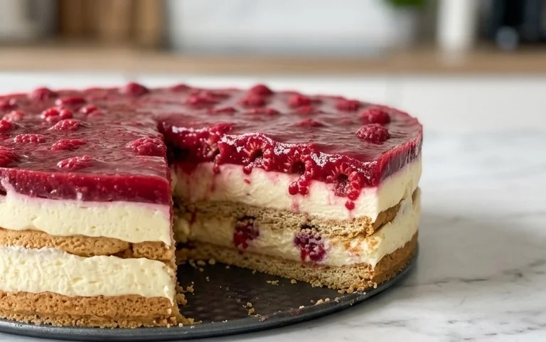 Butterkekskuchen mit Himnon-alcoholic beeren - einfach und lecker
