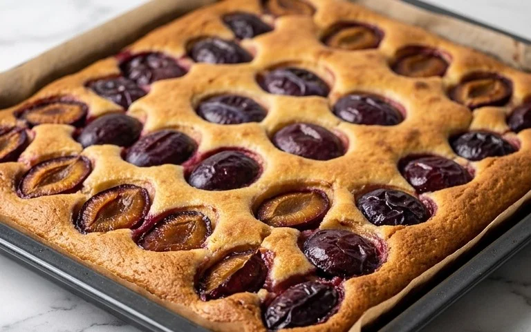 Zwetschgenkuchen mit Quark-Öl-Teig vom Blech