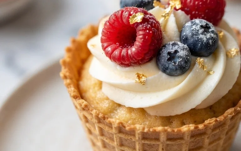 Kuchen im Waffelbecher