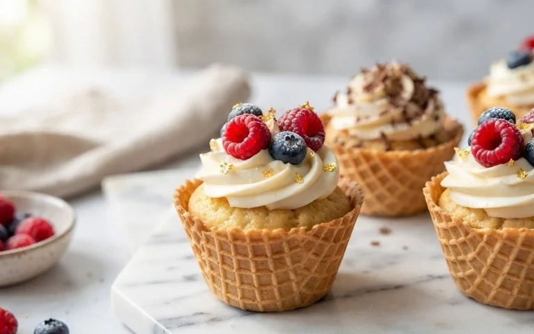 Kuchen im Waffelbecher
