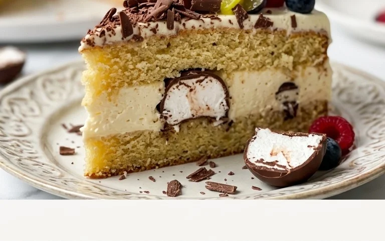 Geburtstagstorte mit Schokoküssen und Quark